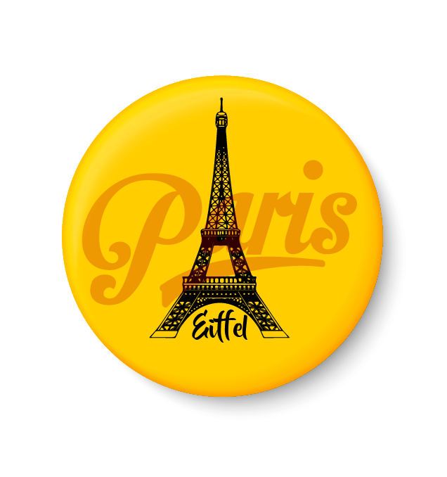     			PEACOCKRIDE Eiffel Tower I Parris I France I Europe I World Landmarks Pin Badge (Multicolor, Plastic, 44mm)
