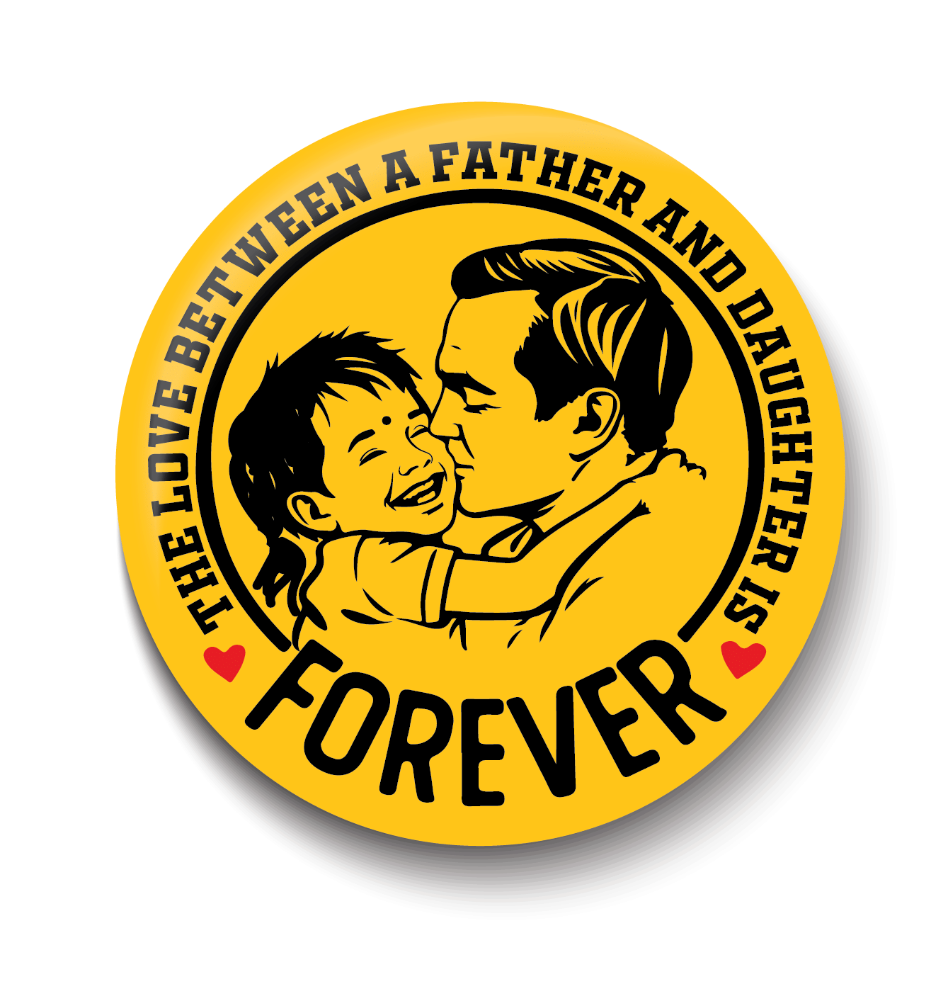     			PEACOCKRIDE Father & Daughter I Love Forever I Relationship I Fathers Day I Pin Badge (Multicolor, Plastic, 44mm)