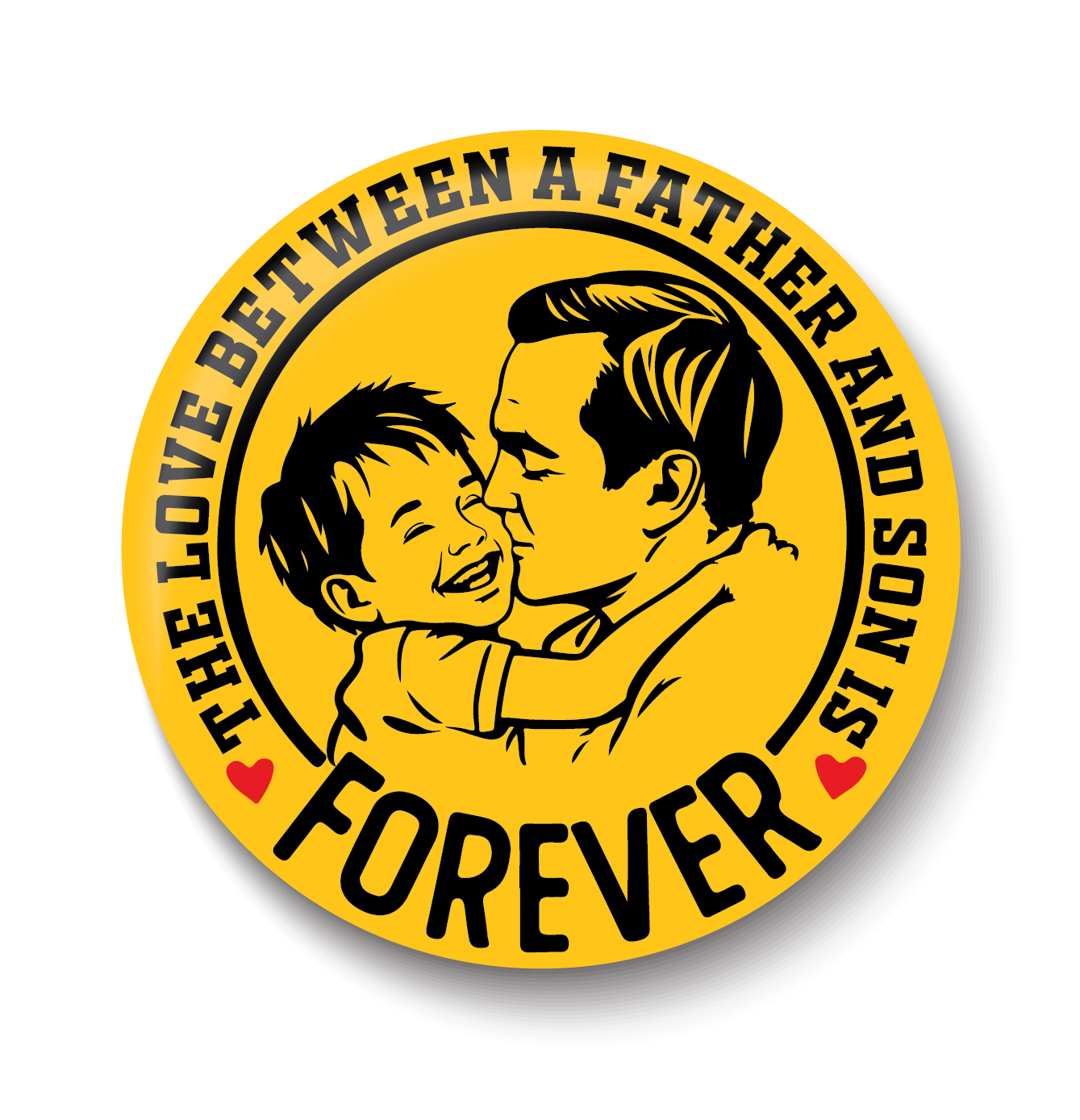     			PEACOCKRIDE Father & Son I Love Forever I Relationship I Fathers Day I Pin Badge (Multicolor, Plastic, 44mm)