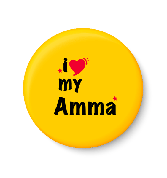     			PEACOCKRIDE I Love My AMMA I Mothers Day Gift Pin Badge (Multicolor, Plastic, 44mm)