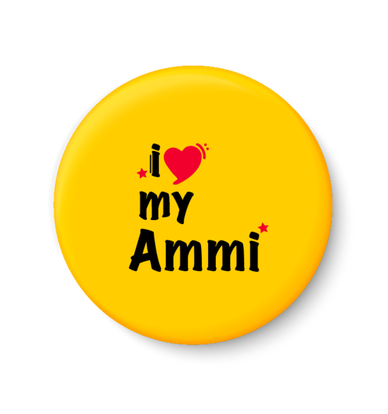     			PEACOCKRIDE I Love My AMMI I Mothers Day Gift Pin Badge (Multicolor, Plastic, 44mm)
