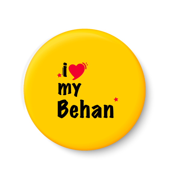     			PEACOCKRIDE I Love My Behan Pin Badge (Multicolor, Plastic, 44mm)