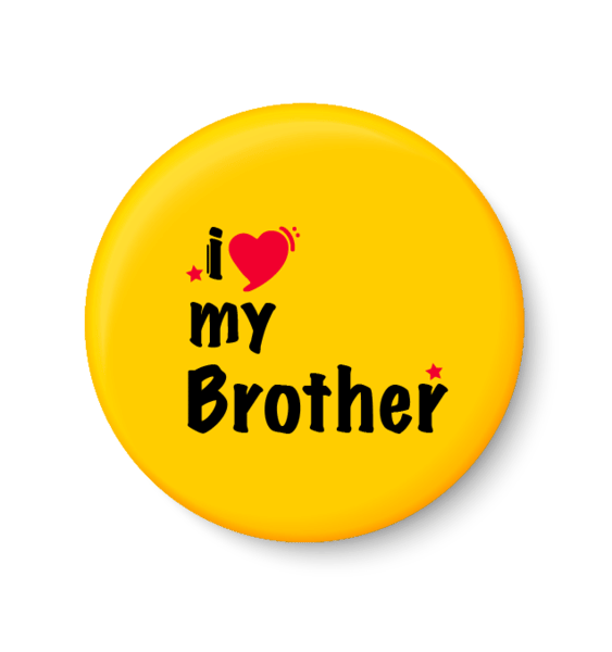     			PEACOCKRIDE I Love My Brother Pin Badge (Multicolor, Plastic, 44mm)