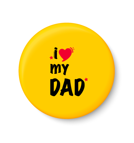     			PEACOCKRIDE I Love My Dad Pin Badge Font (Multicolor, Plastic, 44mm)