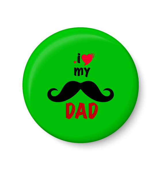     			PEACOCKRIDE I Love My Dad Pin Badge Misai (Multicolor, Plastic, 44mm)
