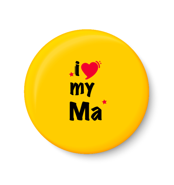     			PEACOCKRIDE I Love My MA I Mothers Day Gift Pin Badge (Multicolor, Plastic, 44mm)