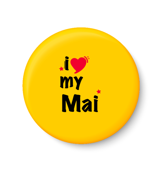     			PEACOCKRIDE I Love My MAI I Mothers Day Gift Pin Badge (Multicolor, Plastic, 44mm)