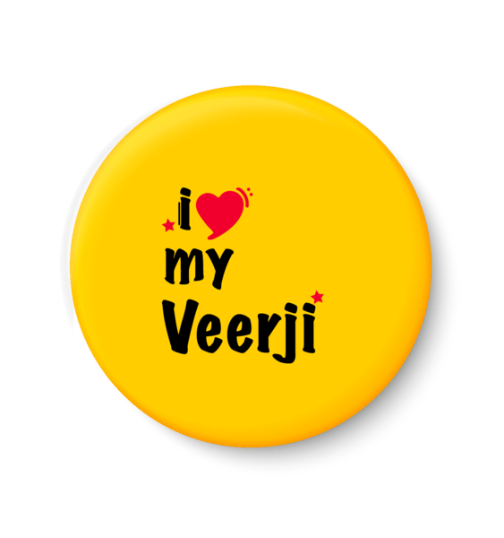     			PEACOCKRIDE I Love My Veerji Pin Badge (Multicolor, Plastic, 44mm)