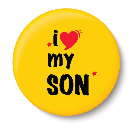     			PEACOCKRIDE I Love my Son I Relationship I Pin Badge (Multicolor, Plastic, 44mm)