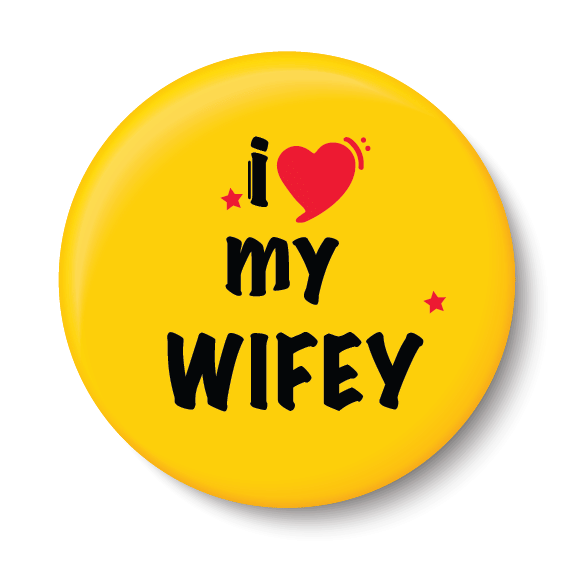     			PEACOCKRIDE I Love my Wifey I Relationship I Pin Badge (Multicolor, Plastic, 44mm)