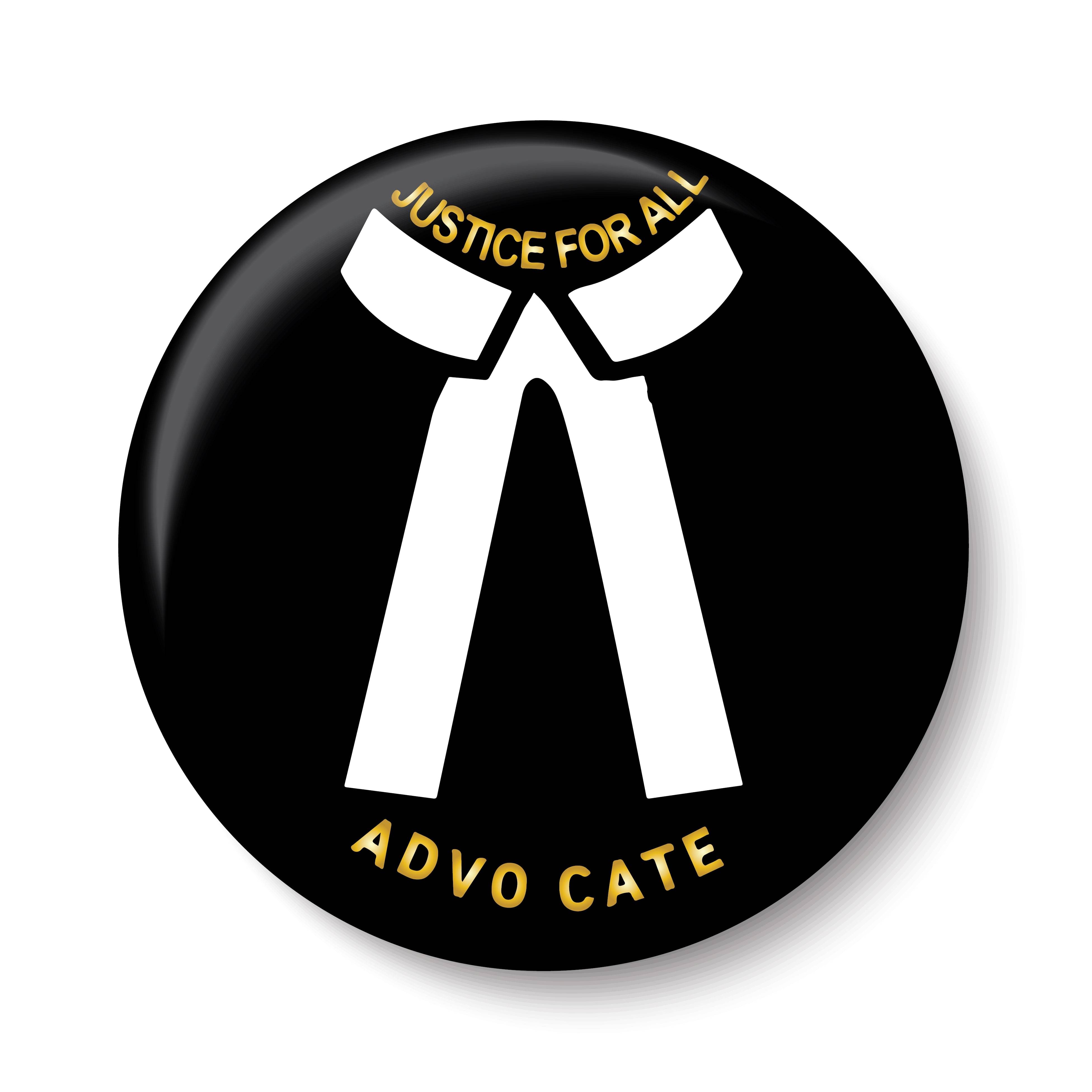     			PEACOCKRIDE Justice for All I Lawyer I Advocate I Pin Badge (Multicolor, Plastic, 44mm)