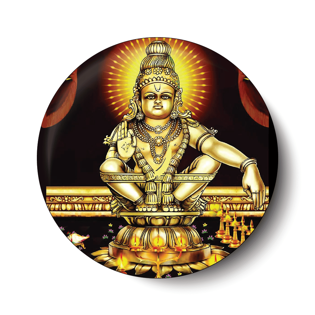     			PEACOCKRIDE Lord Ayyappan I Iyyappan I Pin Badge (Multicolor, Plastic, 44mm)