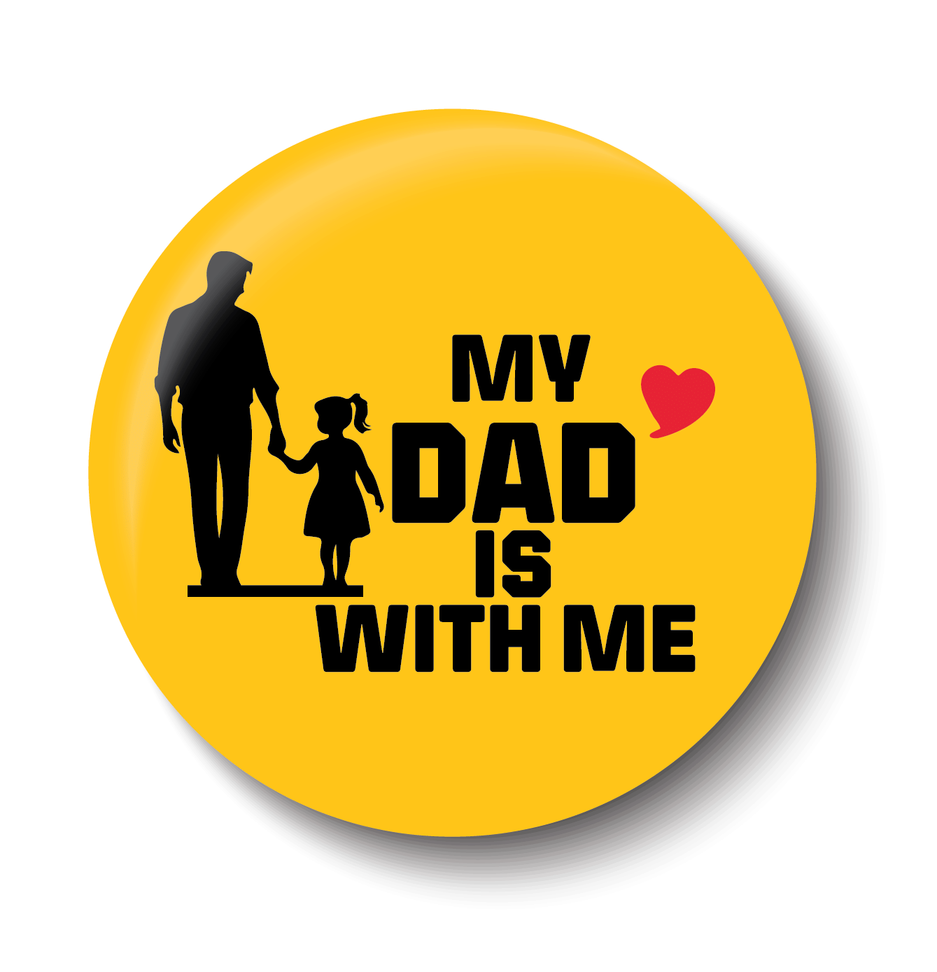     			PEACOCKRIDE Love My Dad is with me I Love Father & Daughter I Relationship I Fathers Day I Pin Badges (Multicolor, Plastic, 44mm)
