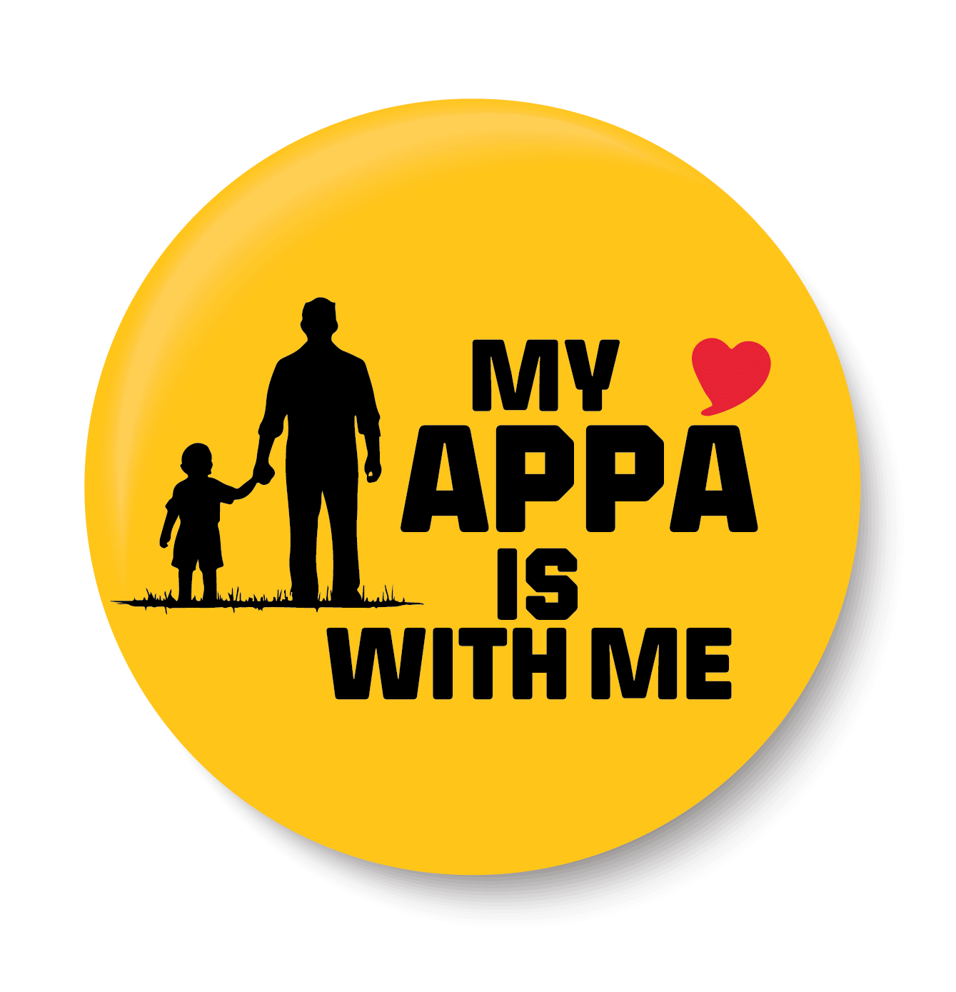     			PEACOCKRIDE Love My Dad is with me I Fathers Day I Pin Badges (Multicolor, Plastic, 44mm)
