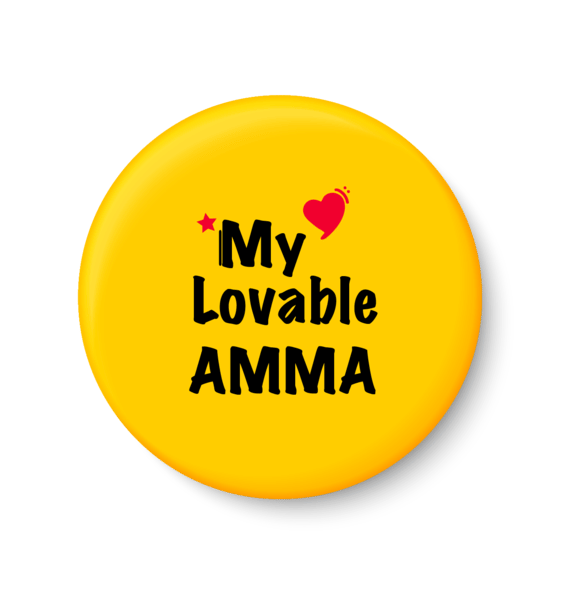     			PEACOCKRIDE Love My Lovable AMMA I Mothers Day Gift Pin Badge (Multicolor, Plastic, 44mm)