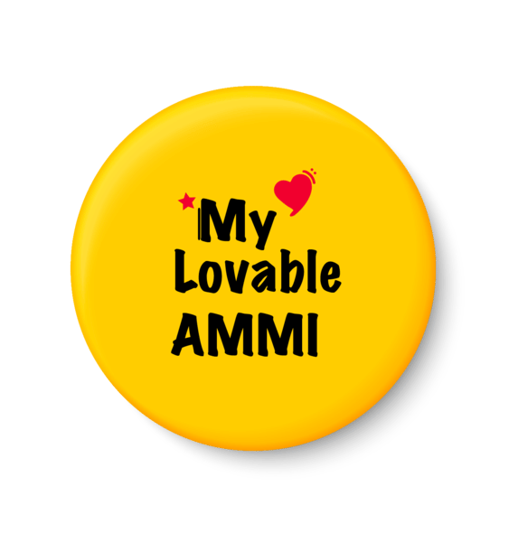     			PEACOCKRIDE Love My Lovable AMMI I Mothers Day Gift Pin Badge (Multicolor, Plastic, 44mm)