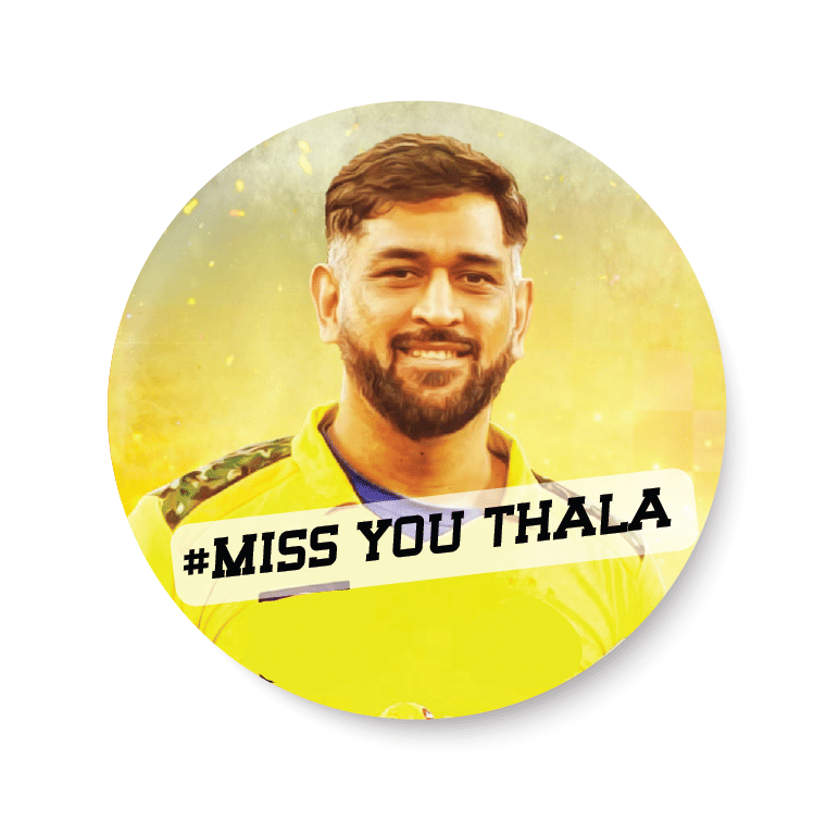     			PEACOCKRIDE Miss You Thala I CSK I Farewell DHONI I Pin Badge (Multicolor, Plastic, 44mm)