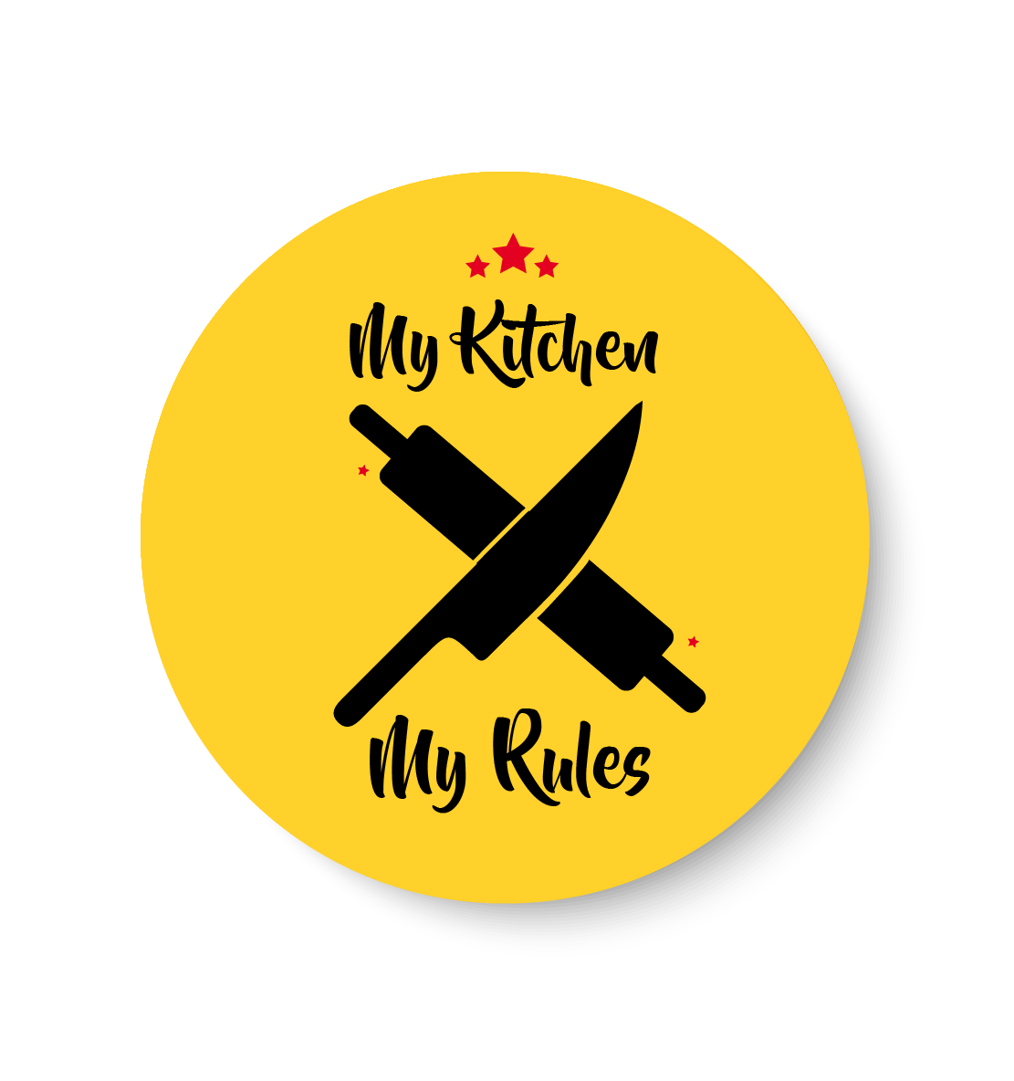     			PEACOCKRIDE My Kitchen I My Rules Pin Badge (Multicolor, Plastic, 44mm)