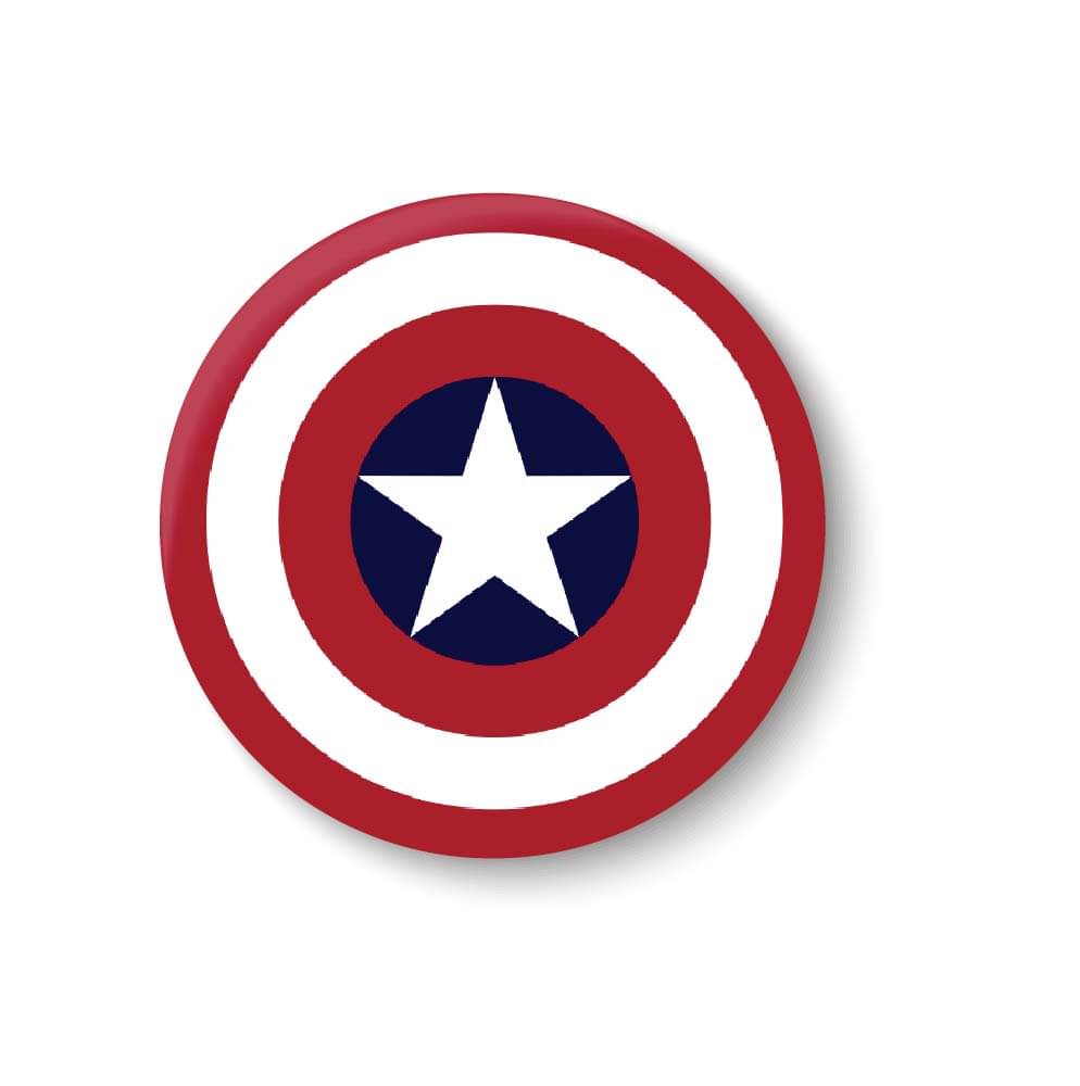     			PEACOCKRIDE PEACOCKRIDE The Avengers-Captain America Shield Pin Badge (Metal, MultiColour,75mm) (Multicolor, Plastic, 44mm)