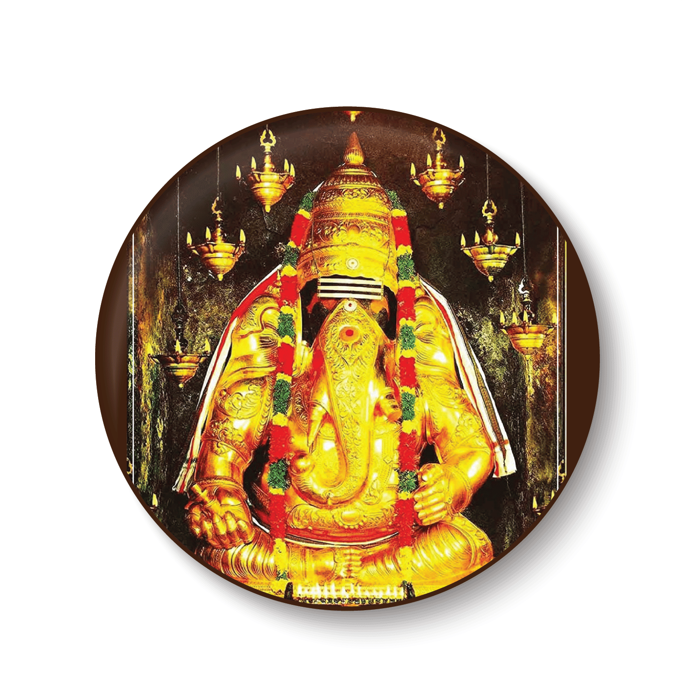     			PEACOCKRIDE Pillaiyarpatti Karpaga Vinayagar I Vinayagar I Pin Badge (Multicolor, Plastic, 44mm)