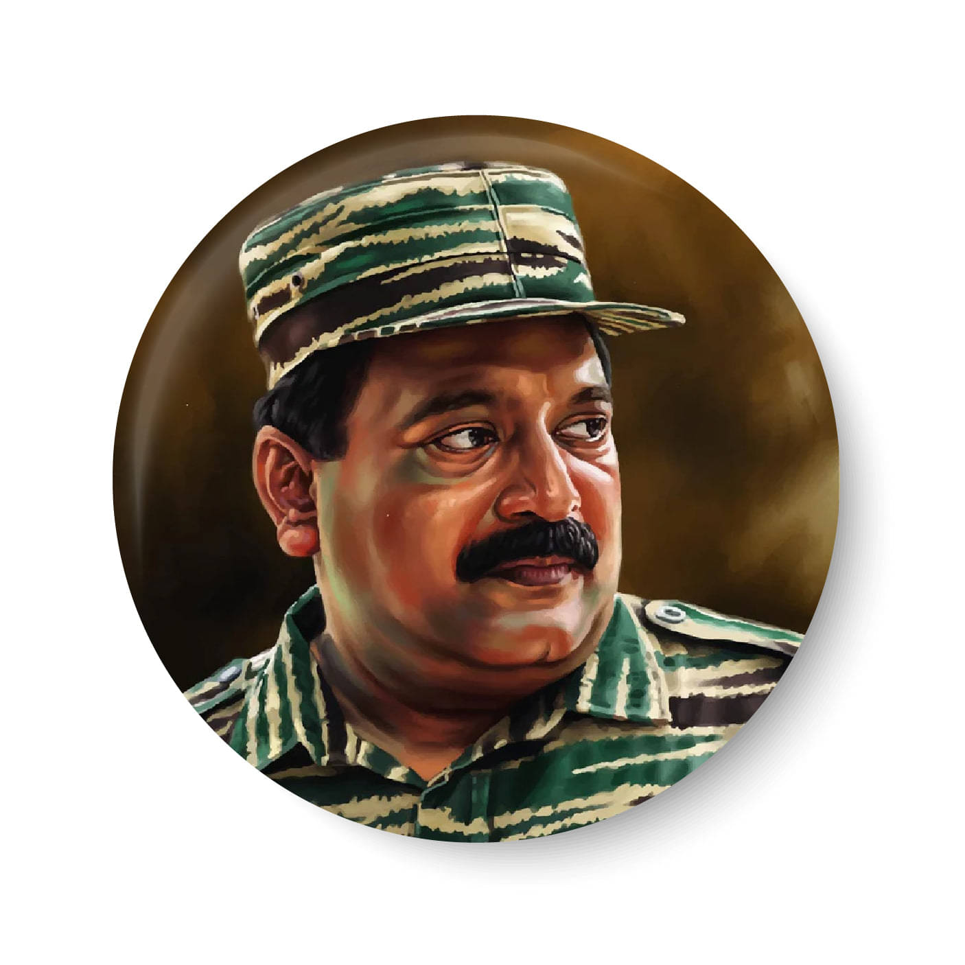     			PEACOCKRIDE Prabhakaran-Tamil National leader Pin Badge (Multicolor, Plastic, 44mm)