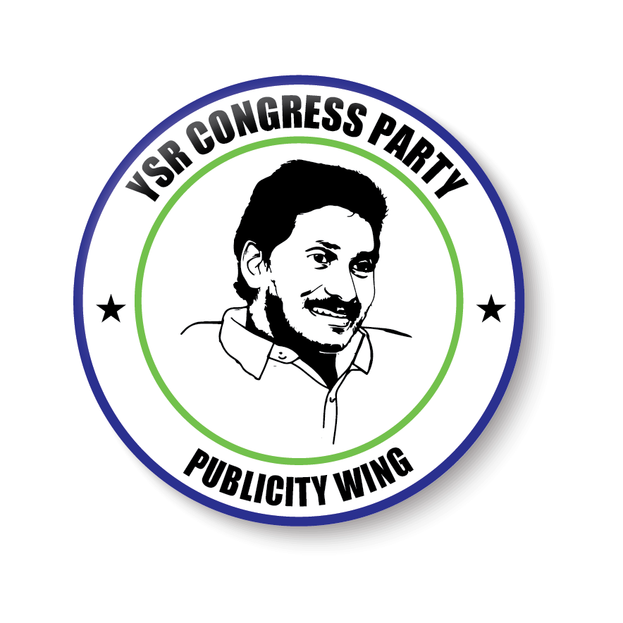     			PEACOCKRIDE Publicity Wing I Jagan Mohan Reddy I YSR Congress I Pin Badge (Multicolor, Plastic, 44mm)
