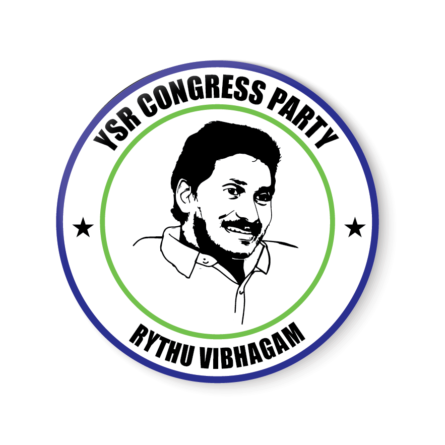     			PEACOCKRIDE Rythu Vibhagam I Jagan Mohan Reddy I YSR Congress I Pin Badge (Multicolor, Plastic, 44mm)