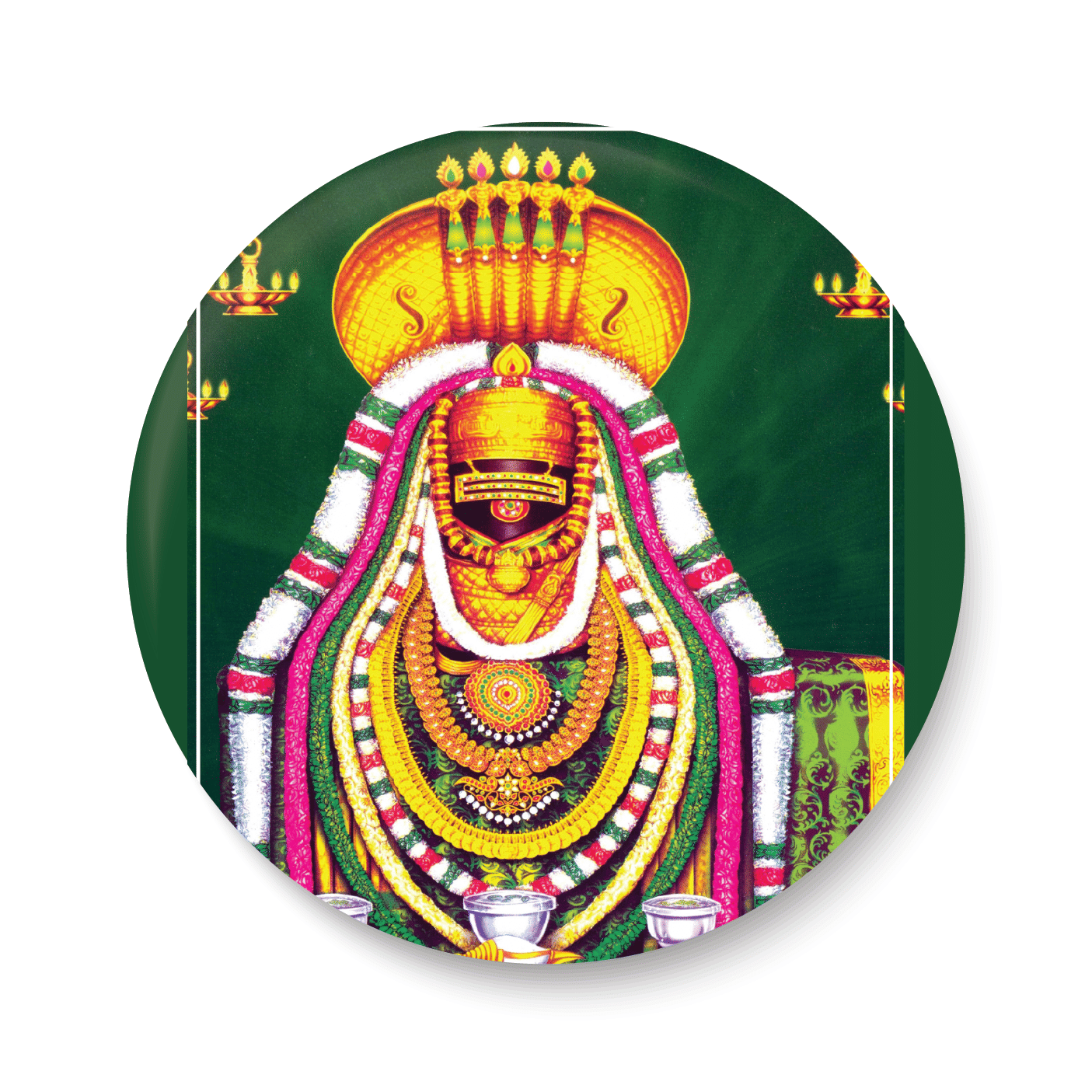     			PEACOCKRIDE Shri Annamalaiyar I Tiruvannamalai Temple I Pin Badge (Multicolor, Plastic, 44mm)