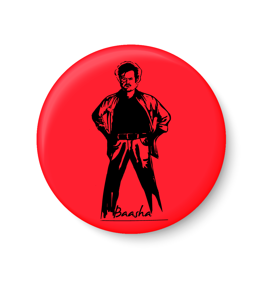     			PEACOCKRIDE Superstar Rajinikanth I Baasha I Pin Badge (Multicolor, Plastic, 44mm)