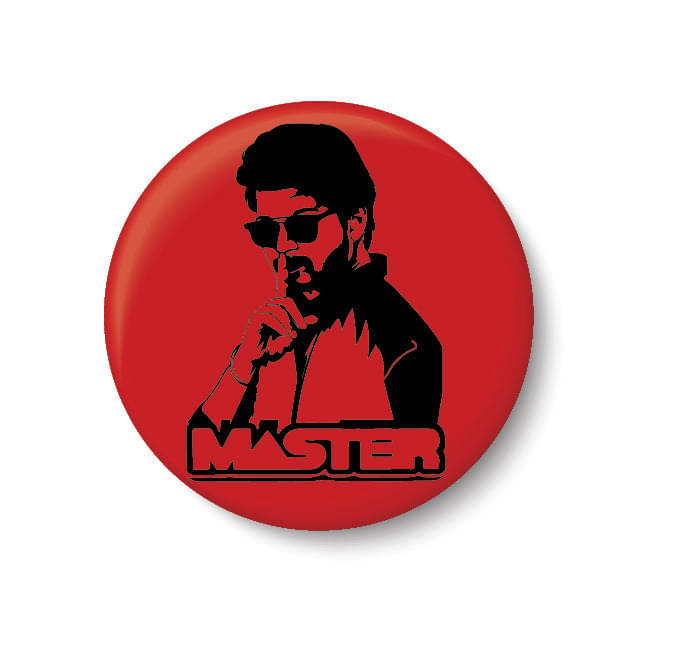     			PEACOCKRIDE Thalapathy Vijay I Master Pin Badge (Multicolor, Plastic, 44mm)