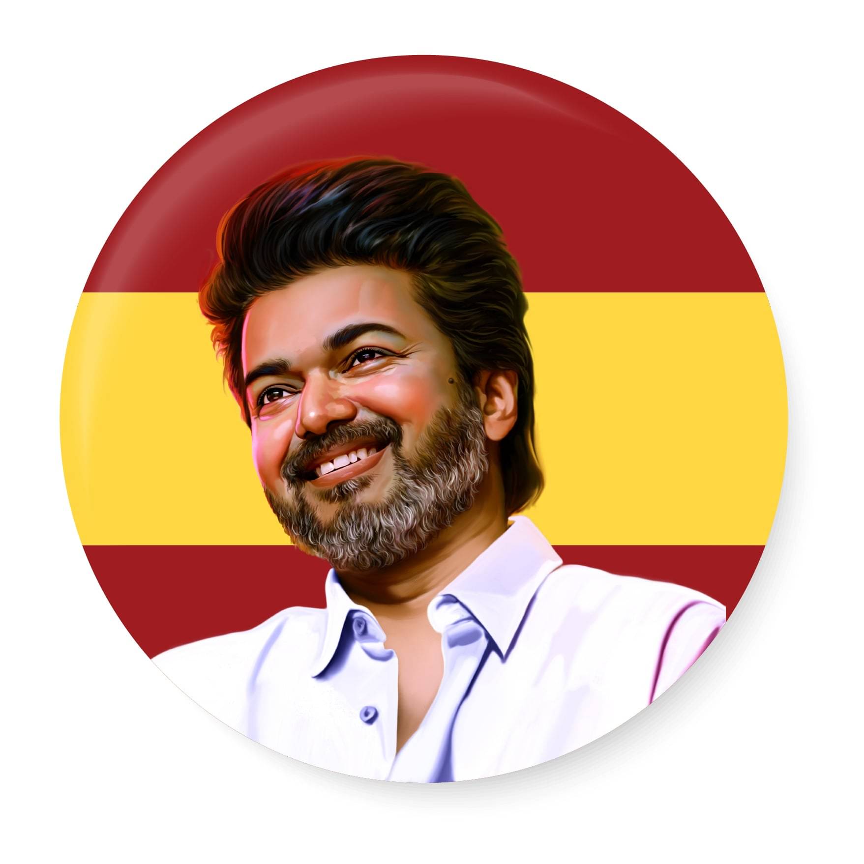     			PEACOCKRIDE Thalapathy Vijay I Tamilaga Vettri Kazhagam I TVK I TVK Flag I Pin Badge (Multicolor, Plastic, 44mm)