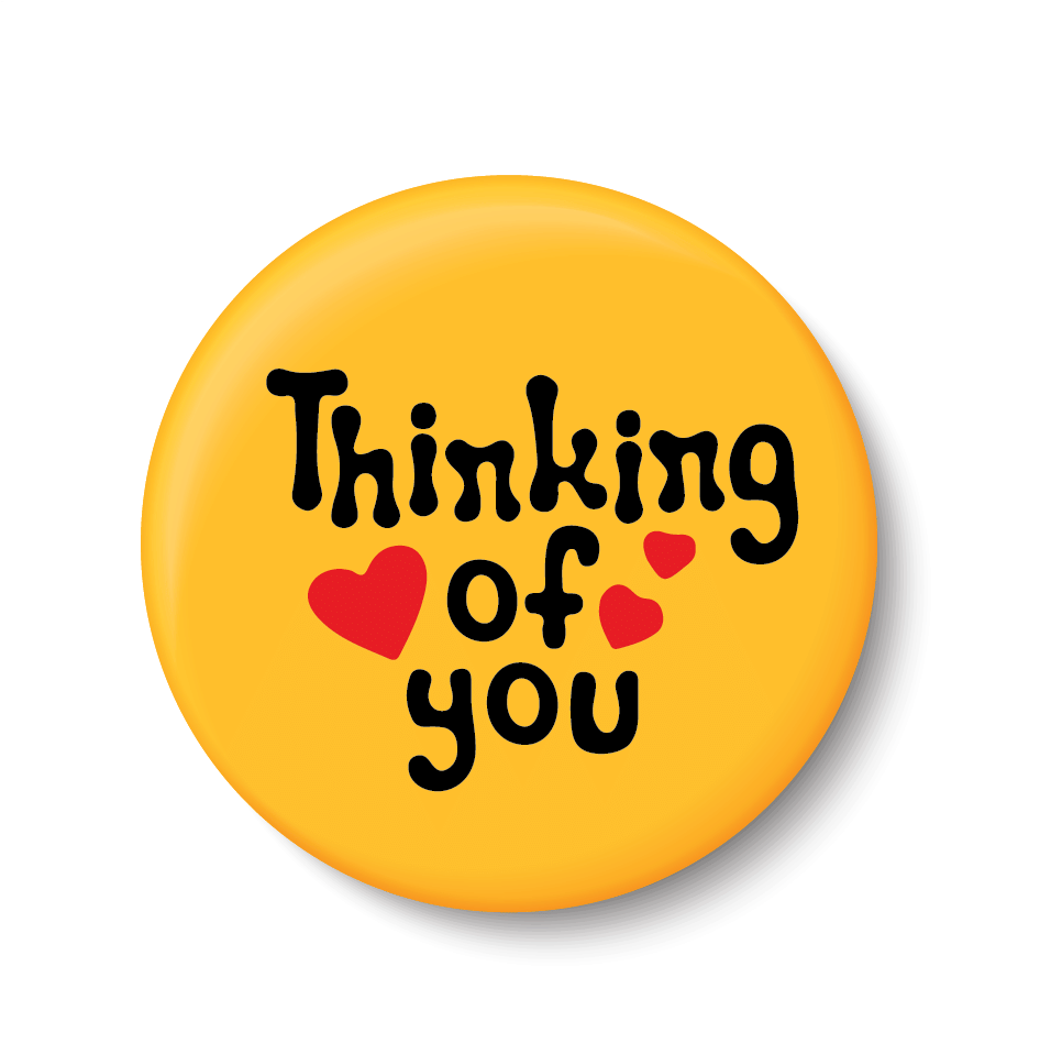     			PEACOCKRIDE Thinking of You I Romantic I Love I Valentines Day Series I Pin Badge (Multicolor, Plastic, 44mm)