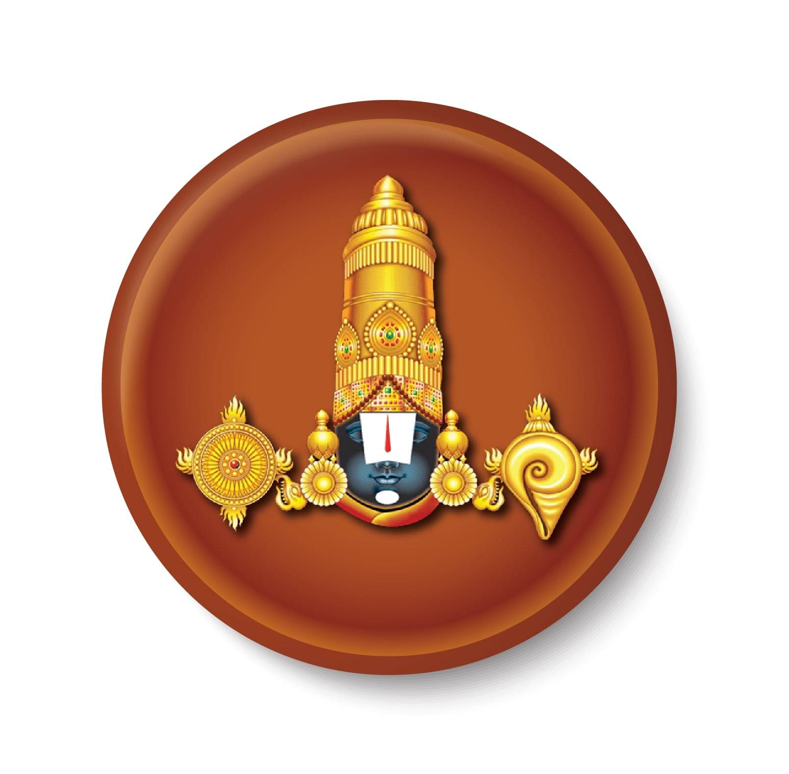     			PEACOCKRIDE Tirumala Tirupati I Lord Srinivasa I Lord Balaji I Lord Venkateshwara I Pin Badge (Multicolor, Plastic, 44mm)