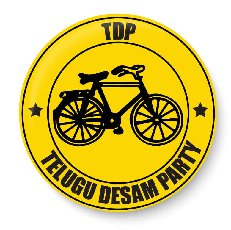     			PEACOCKRIDE Vote for your Party I N. Chandrababu Naidu I Telugu Desam Party Symbols I TDP I Pin Badge (Multicolor, Plastic, 44mm)