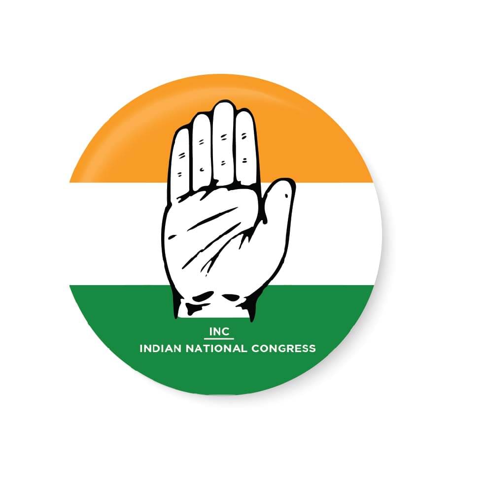     			PEACOCKRIDE Vote for your Party I Indian National Congress Party Symbol Pin Badge (Multicolor, Plastic, 44mm)