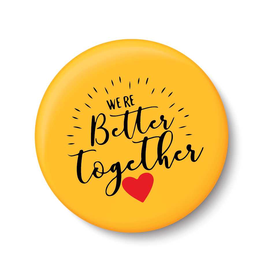     			PEACOCKRIDE Were Better Together I Romantic I Love I Valentines Day Series I Pin Badge (Multicolor, Plastic, 44mm)