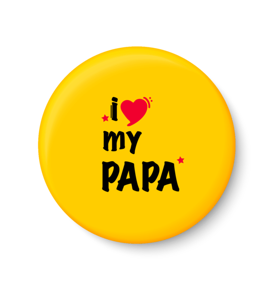     			PEACOCKRIDE i-love-my-papa-i-fathers-day-gift-i-my-dad-i-Pin Badge (Multicolor, Plastic, 44mm)