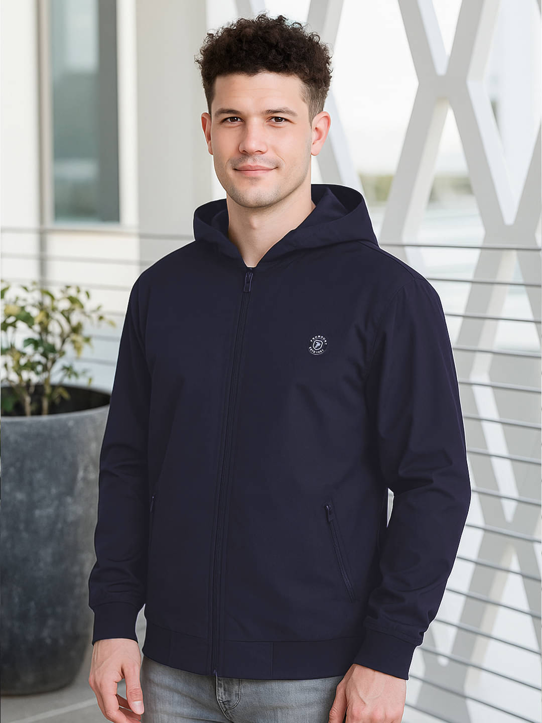 Promount Polyester Men's Casual Jacket - Navy ( Pack of 1 )     			Promount Polyester Men's Casual Jacket - Navy ( Pack of 1 )