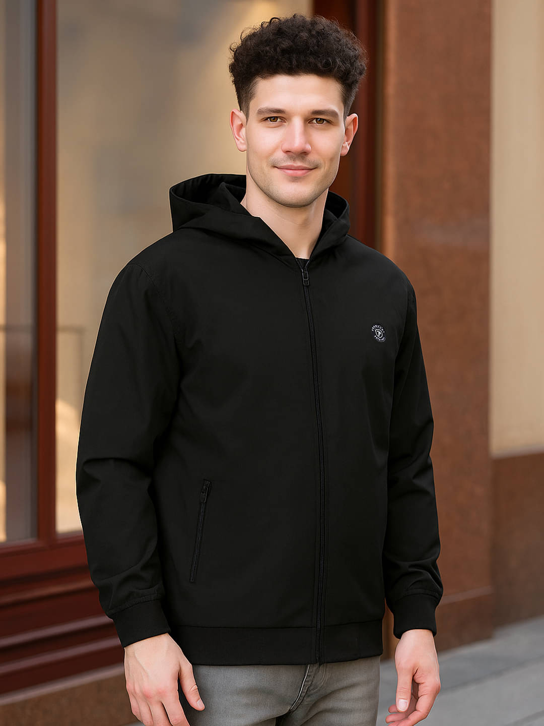 Promount Polyester Men's Casual Jacket - Black ( Pack of 1 )     			Promount Polyester Men's Casual Jacket - Black ( Pack of 1 )