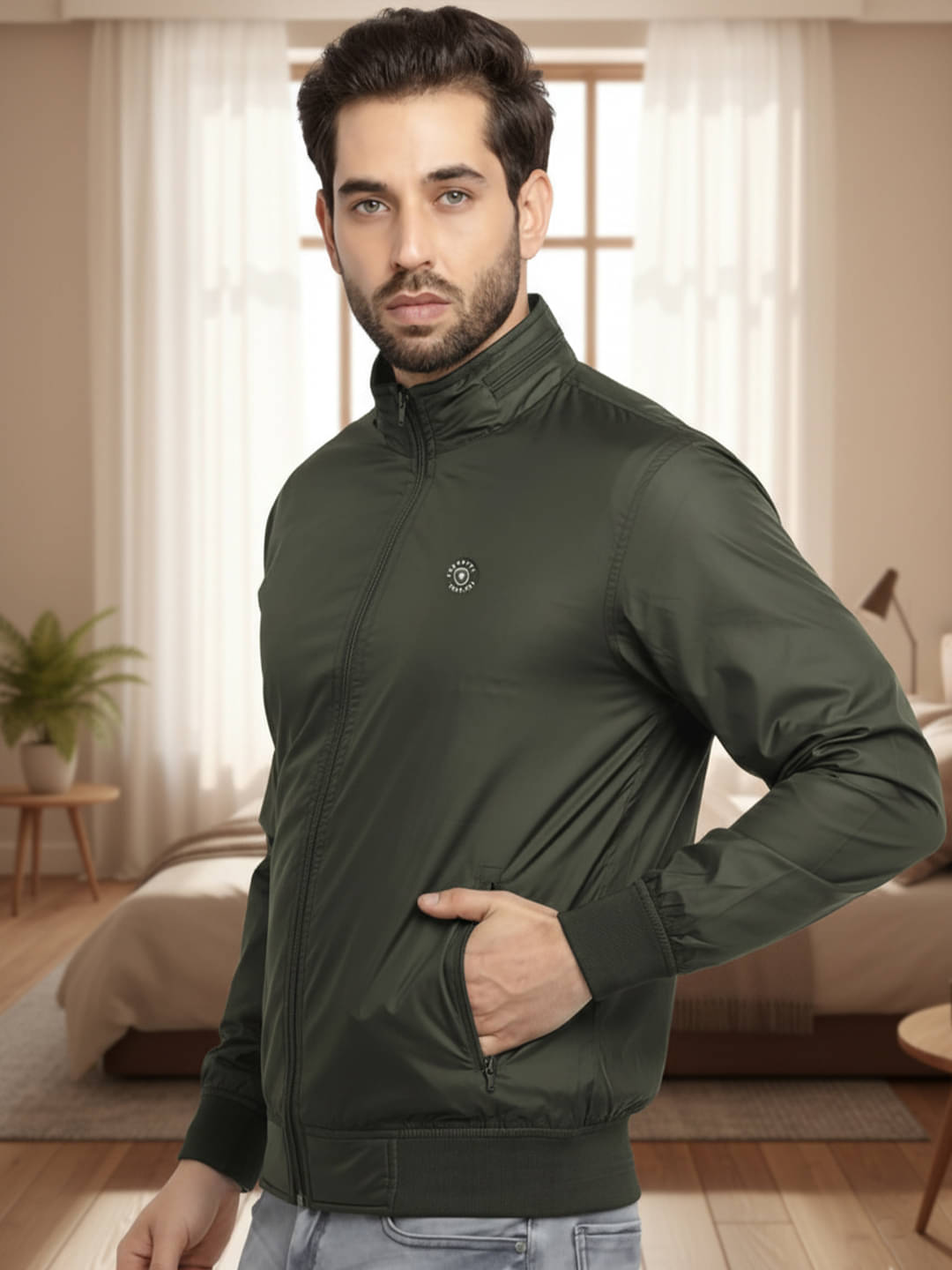 Promount Polyester Men's Casual Jacket - Green ( Pack of 1 ) Promount Polyester Men's Casual Jacket - Green ( Pack of 1 )