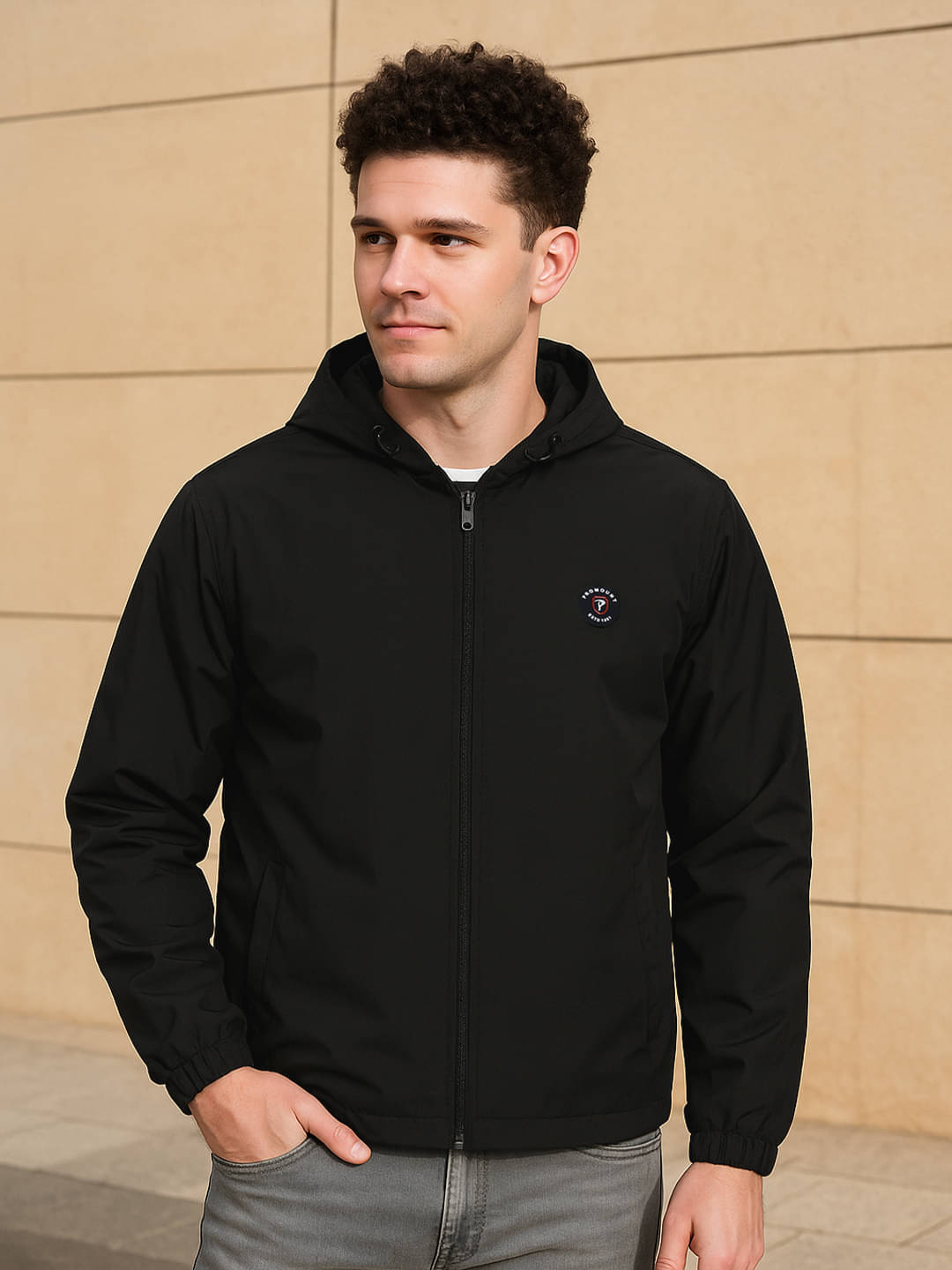 Promount Polyester Men's Casual Jacket - Black ( Pack of 1 )     			Promount Polyester Men's Casual Jacket - Black ( Pack of 1 )