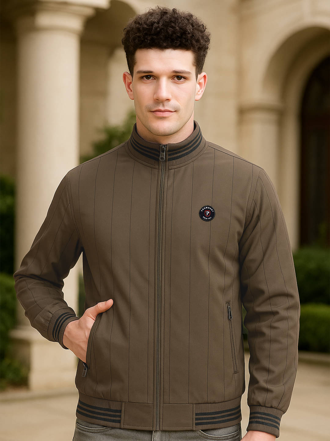 Promount Polyester Men's Casual Jacket - Brown ( Pack of 1 )     			Promount Polyester Men's Casual Jacket - Brown ( Pack of 1 )