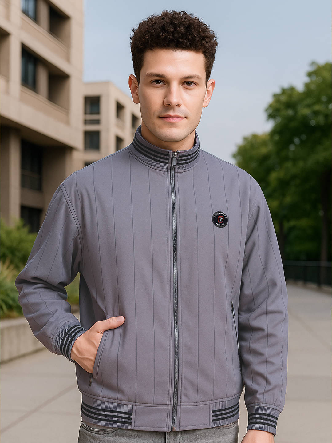 Promount Polyester Men's Casual Jacket - Grey ( Pack of 1 ) Promount Polyester Men's Casual Jacket - Grey ( Pack of 1 )