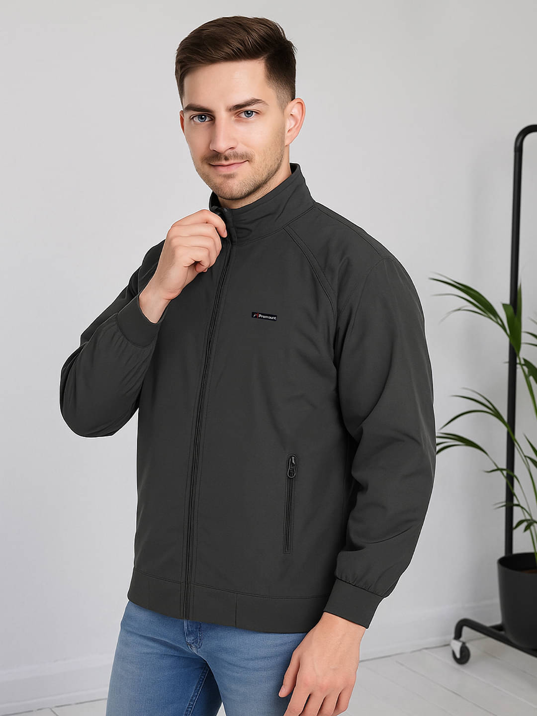 Promount Polyester Men's Casual Jacket - Dark Grey ( Pack of 1 )     			Promount Polyester Men's Casual Jacket - Dark Grey ( Pack of 1 )