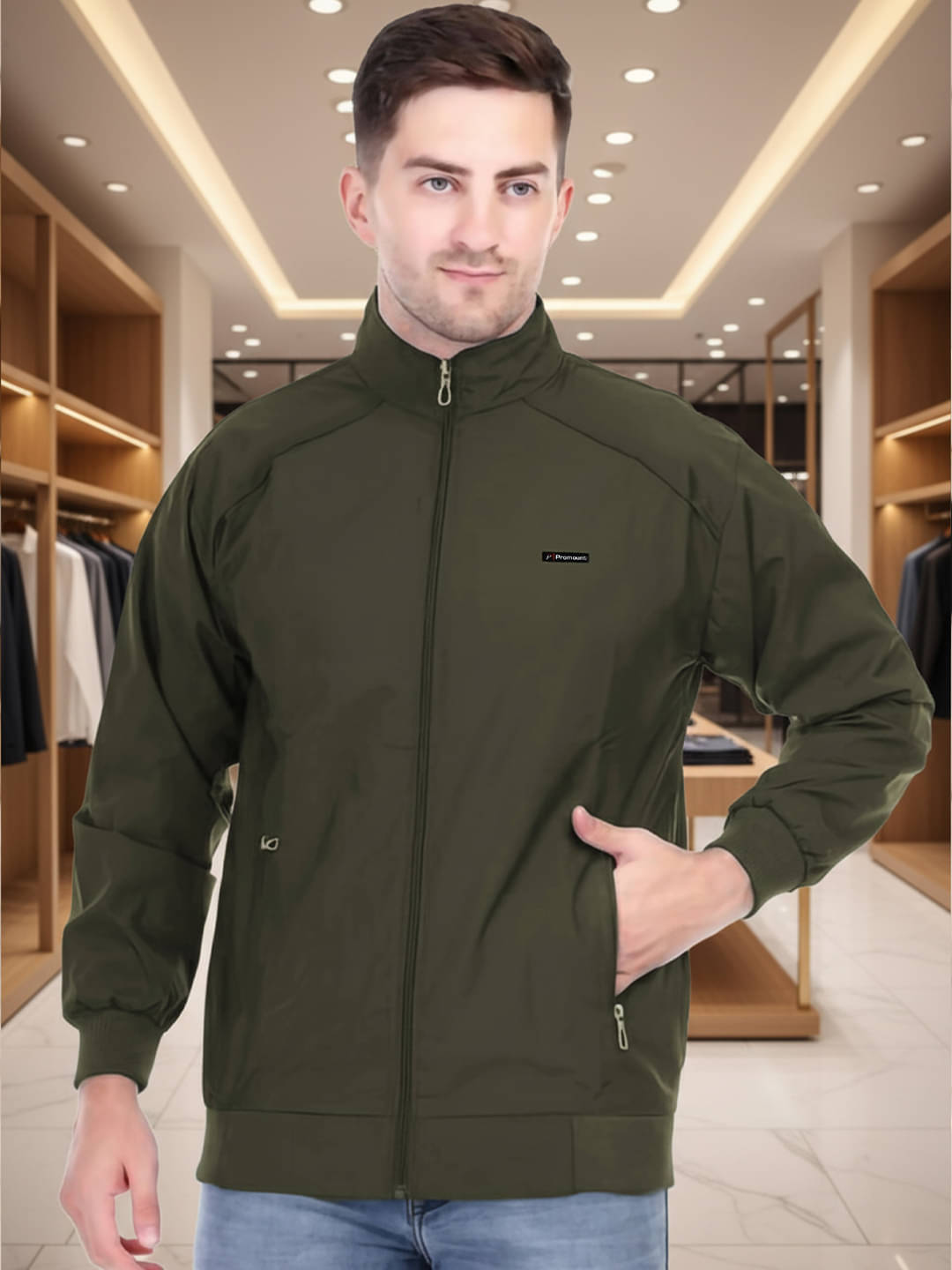 Promount Polyester Men's Casual Jacket - Green ( Pack of 1 ) Promount Polyester Men's Casual Jacket - Green ( Pack of 1 )