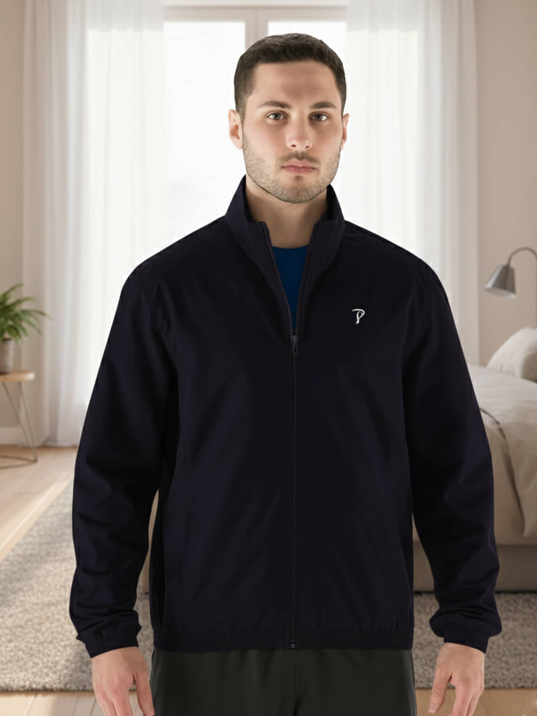 Promount Polyester Men's Casual Jacket - Navy ( Pack of 1 )     			Promount Polyester Men's Casual Jacket - Navy ( Pack of 1 )