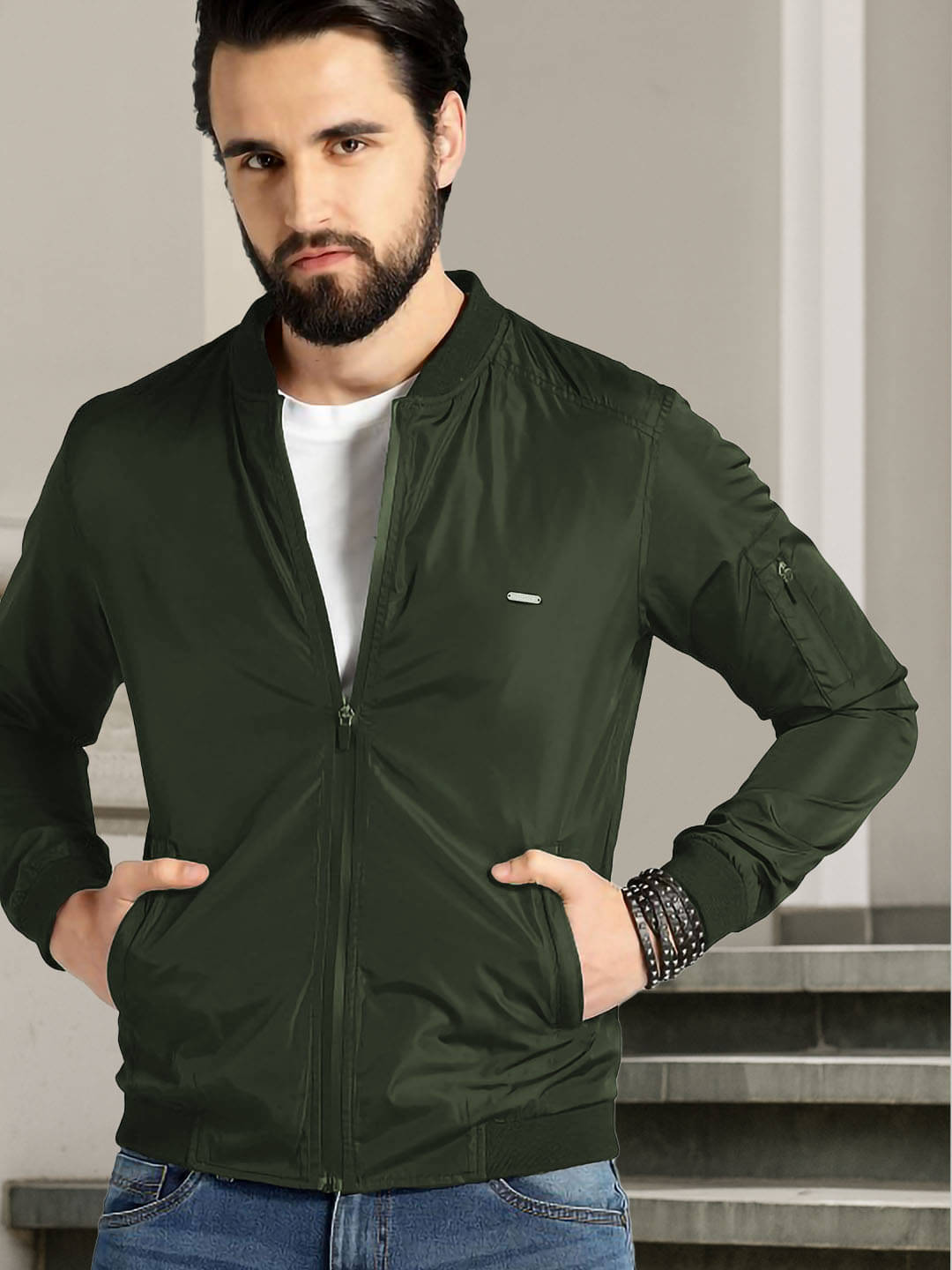 Promount Polyester Men's Casual Jacket - Green ( Pack of 1 ) Promount Polyester Men's Casual Jacket - Green ( Pack of 1 )