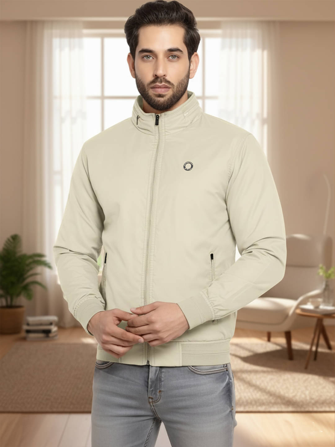Promount Polyester Men's Casual Jacket - Beige ( Pack of 1 ) Promount Polyester Men's Casual Jacket - Beige ( Pack of 1 )