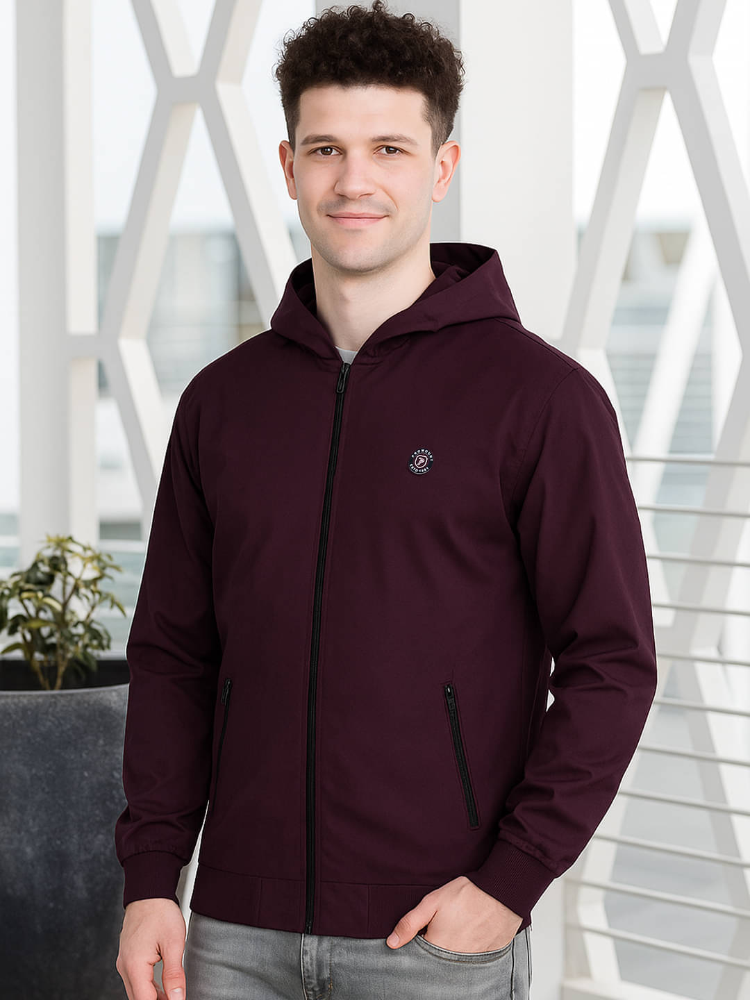 Promount Polyester Men's Casual Jacket - Maroon ( Pack of 1 )     			Promount Polyester Men's Casual Jacket - Maroon ( Pack of 1 )
