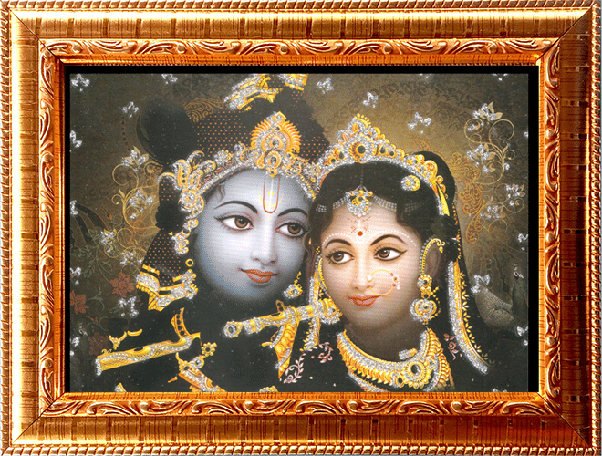 RADHA KRISHNA Golden Photo Frame with 8.75 inch (Width) x 6.75 inch (Length) inch Photo fitted With Wall Hanging Mount RADHA KRISHNA Golden Photo Frame with 8.75 inch (Width) x 6.75 inch (Length) inch Photo fitted With Wall Hanging Mount
